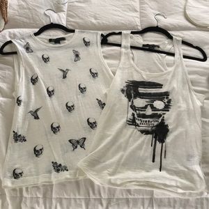 Skull cashmere set of 2 tank tops